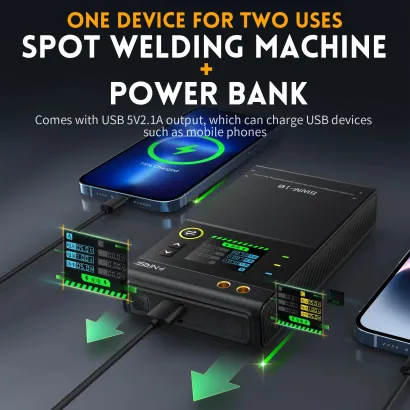 Taškinio suvirinimo aparatas ir power bankas